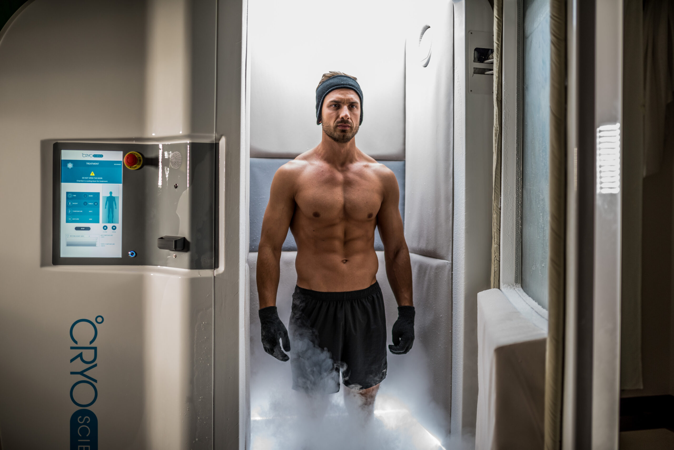 Man inside cryo chamber